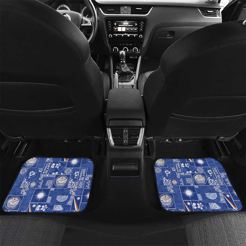 Marshall Islands Merry Christmas Car Mats Pacific Patchwork Xmas Vibes - Polynesian Pride