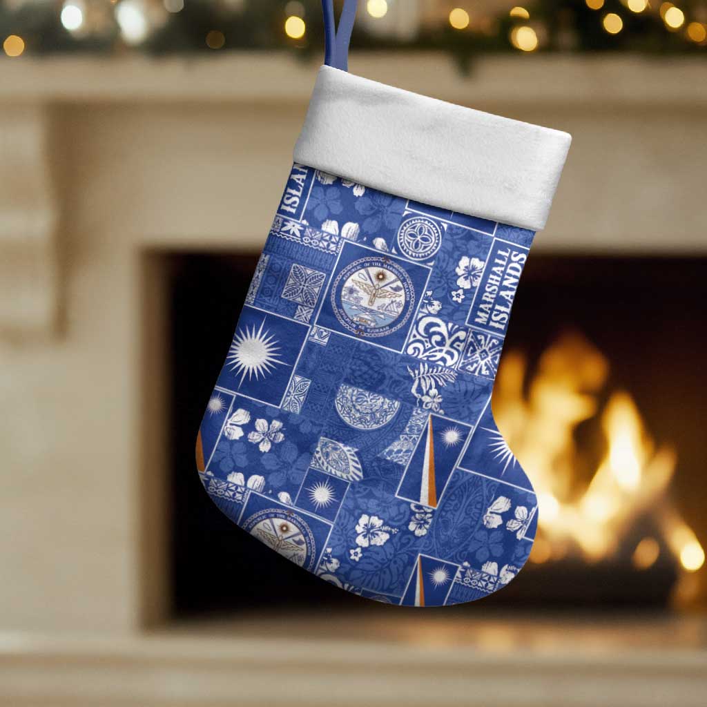 Marshall Islands Merry Christmas Stocking Pacific Patchwork Xmas Vibes - Polynesian Pride