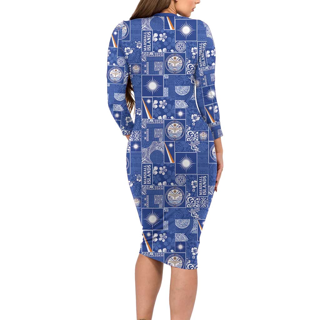 Marshall Islands Merry Christmas Family Matching Long Sleeve Bodycon Dress and Hawaiian Shirt Pacific Patchwork Xmas Vibes LT9 - Polynesian Pride