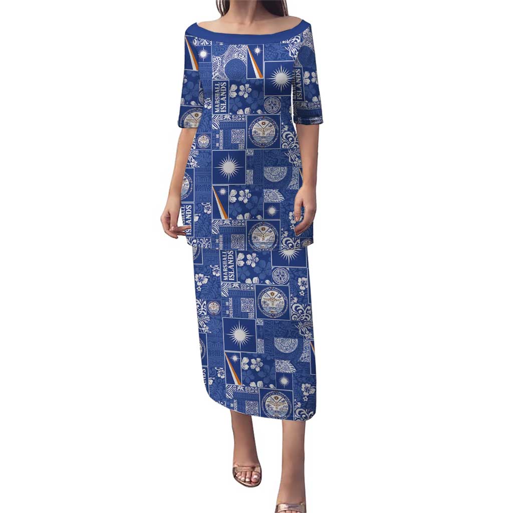Marshall Islands Merry Christmas Family Matching Puletasi and Hawaiian Shirt Pacific Patchwork Xmas Vibes - Polynesian Pride