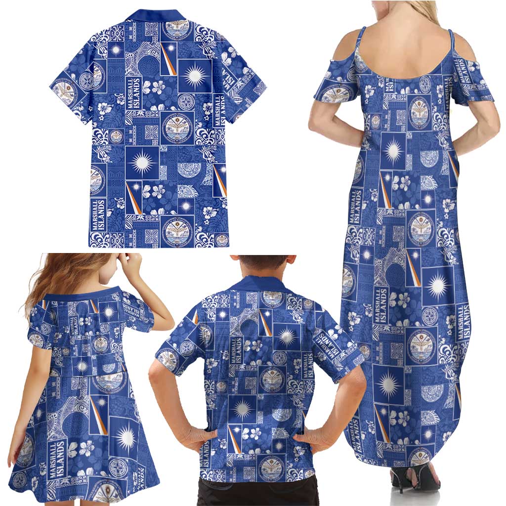 Marshall Islands Merry Christmas Family Matching Summer Maxi Dress and Hawaiian Shirt Pacific Patchwork Xmas Vibes LT9 - Polynesian Pride