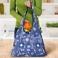 Marshall Islands Merry Christmas Grocery Bag Pacific Patchwork Xmas Vibes - Polynesian Pride