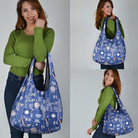 Marshall Islands Merry Christmas Grocery Bag Pacific Patchwork Xmas Vibes - Polynesian Pride
