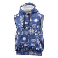 Marshall Islands Merry Christmas Sleeveless Hoodie Pacific Patchwork Xmas Vibes - Polynesian Pride