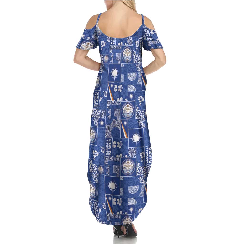Marshall Islands Merry Christmas Summer Maxi Dress Pacific Patchwork Xmas Vibes - Polynesian Pride