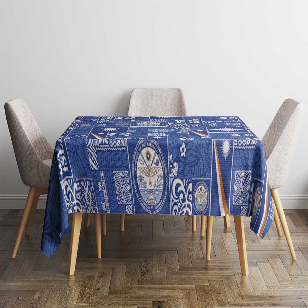 Marshall Islands Merry Christmas Tablecloth Pacific Patchwork Xmas Vibes - Polynesian Pride