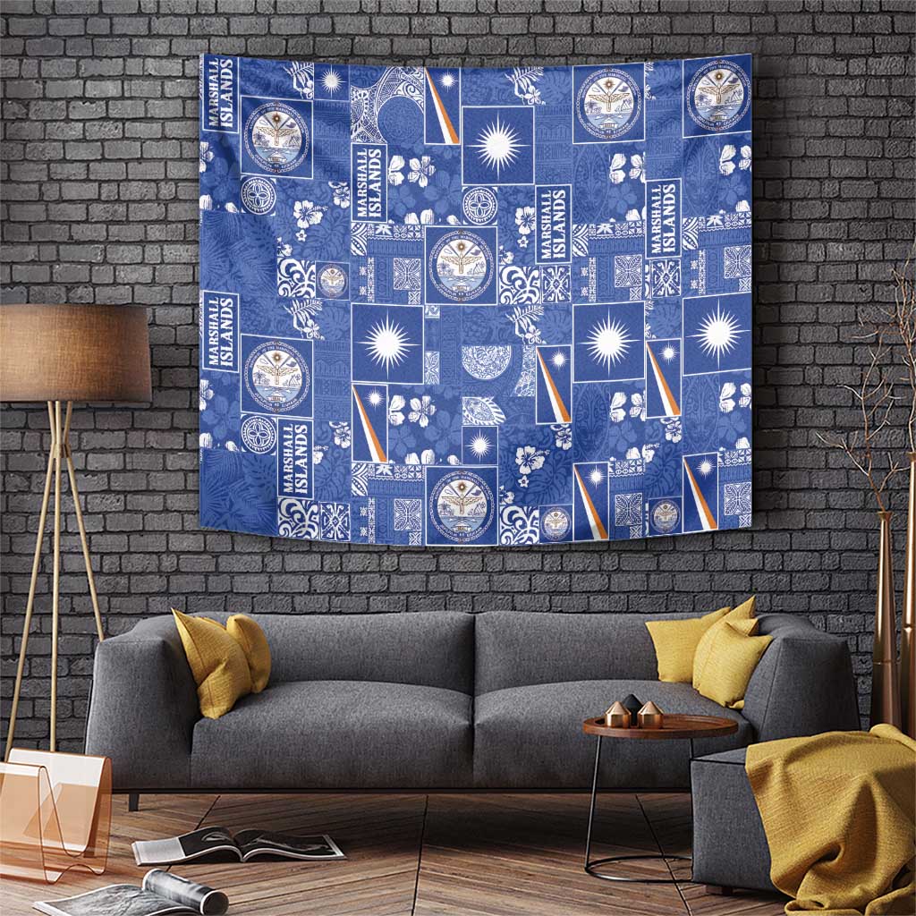 Marshall Islands Merry Christmas Tapestry Pacific Patchwork Xmas Vibes - Polynesian Pride