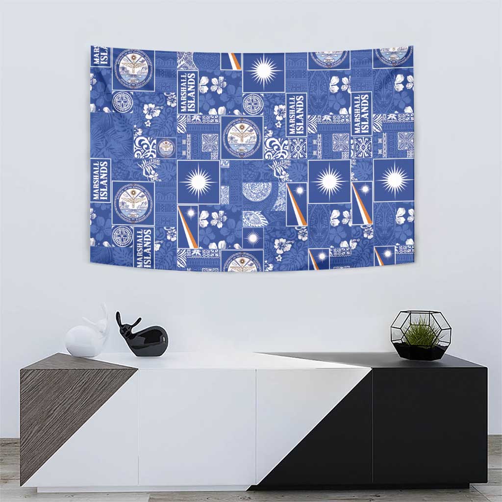 Marshall Islands Merry Christmas Tapestry Pacific Patchwork Xmas Vibes - Polynesian Pride