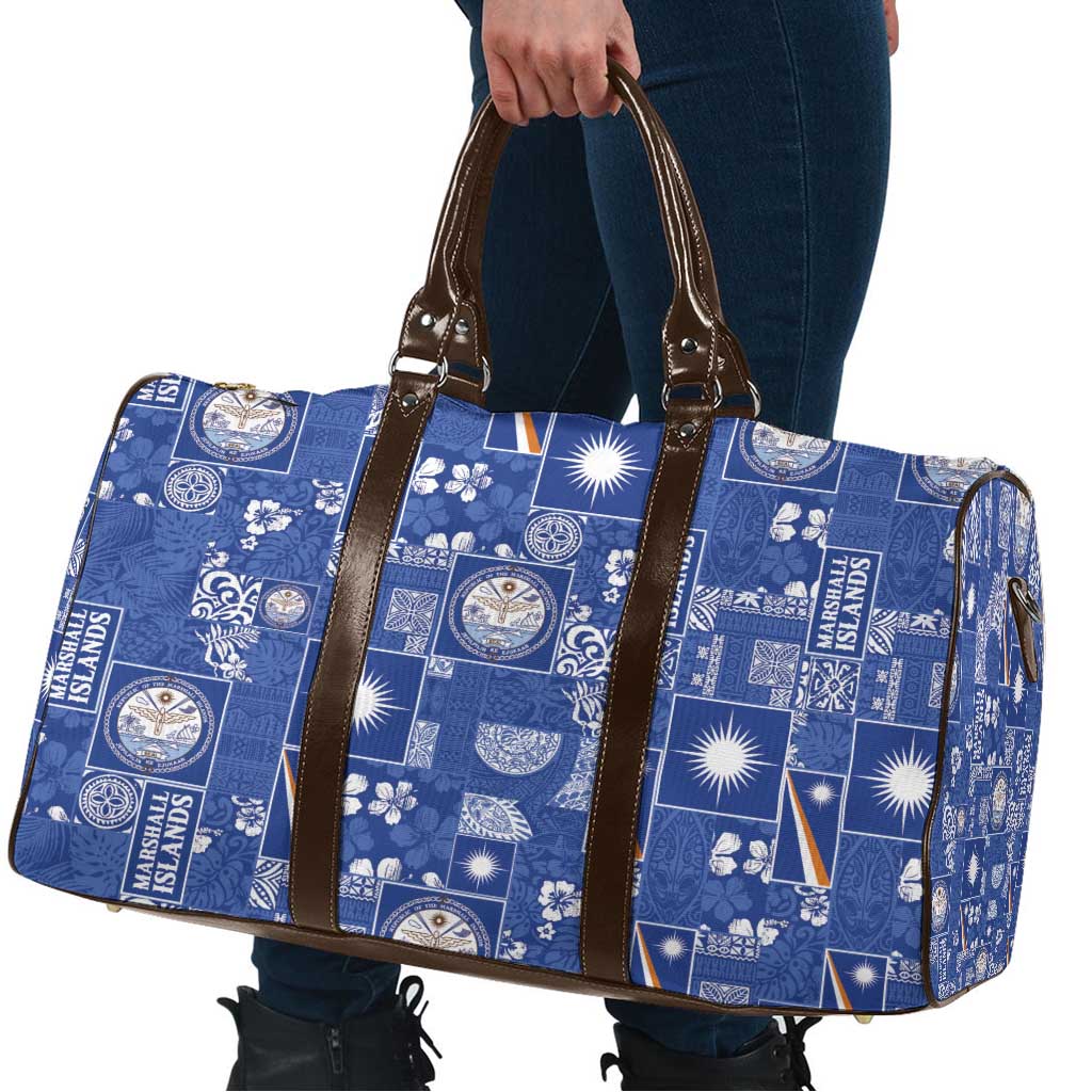 Marshall Islands Merry Christmas Travel Bag Pacific Patchwork Xmas Vibes - Polynesian Pride