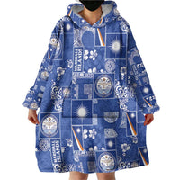Marshall Islands Merry Christmas Wearable Blanket Hoodie Pacific Patchwork Xmas Vibes - Polynesian Pride