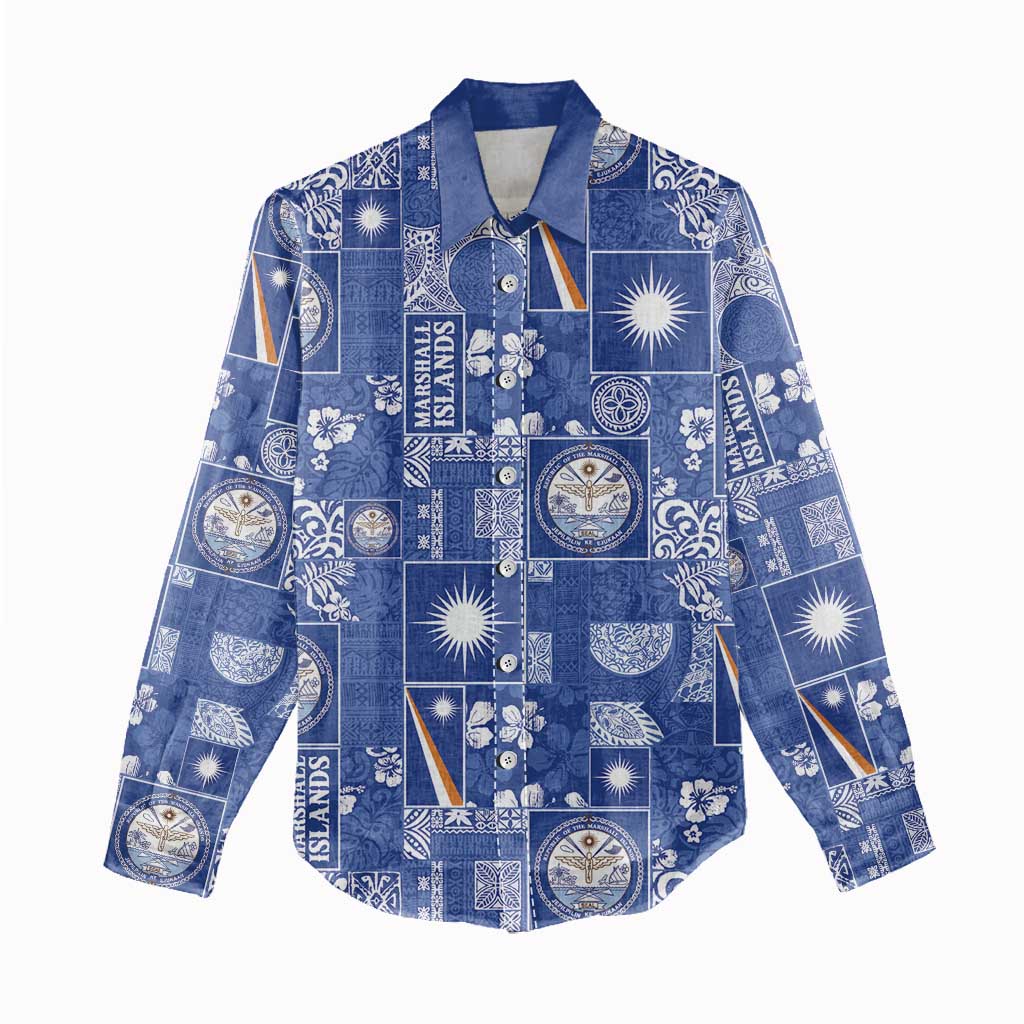 Marshall Islands Merry Christmas Women Casual Shirt Pacific Patchwork Xmas Vibes - Polynesian Pride