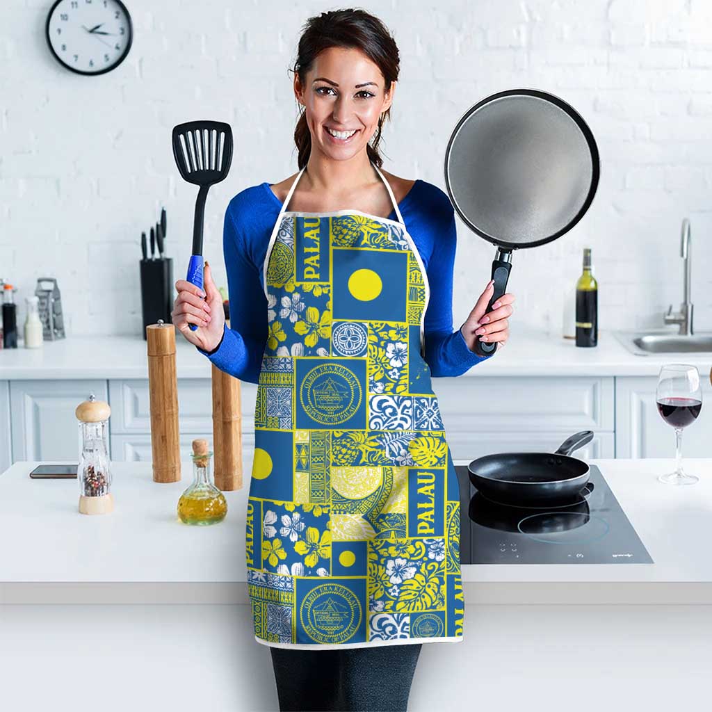 Palau Ungil Kurismas Apron Pacific Patchwork Xmas Vibes - Polynesian Pride