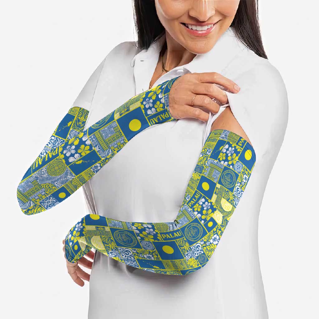 Palau Ungil Kurismas Arm Sleeves Pacific Patchwork Xmas Vibes - Polynesian Pride
