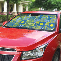 Palau Ungil Kurismas Auto Sun Shade Pacific Patchwork Xmas Vibes - Polynesian Pride