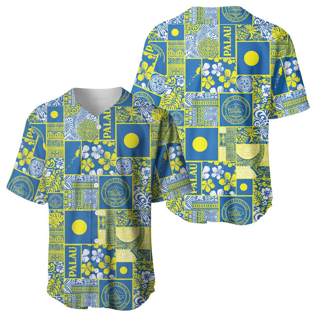 Palau Ungil Kurismas Baseball Jersey Pacific Patchwork Xmas Vibes - Polynesian Pride