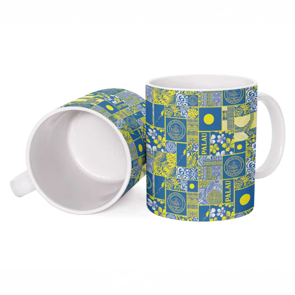 Palau Ungil Kurismas Ceramic Mug Pacific Patchwork Xmas Vibes - Polynesian Pride