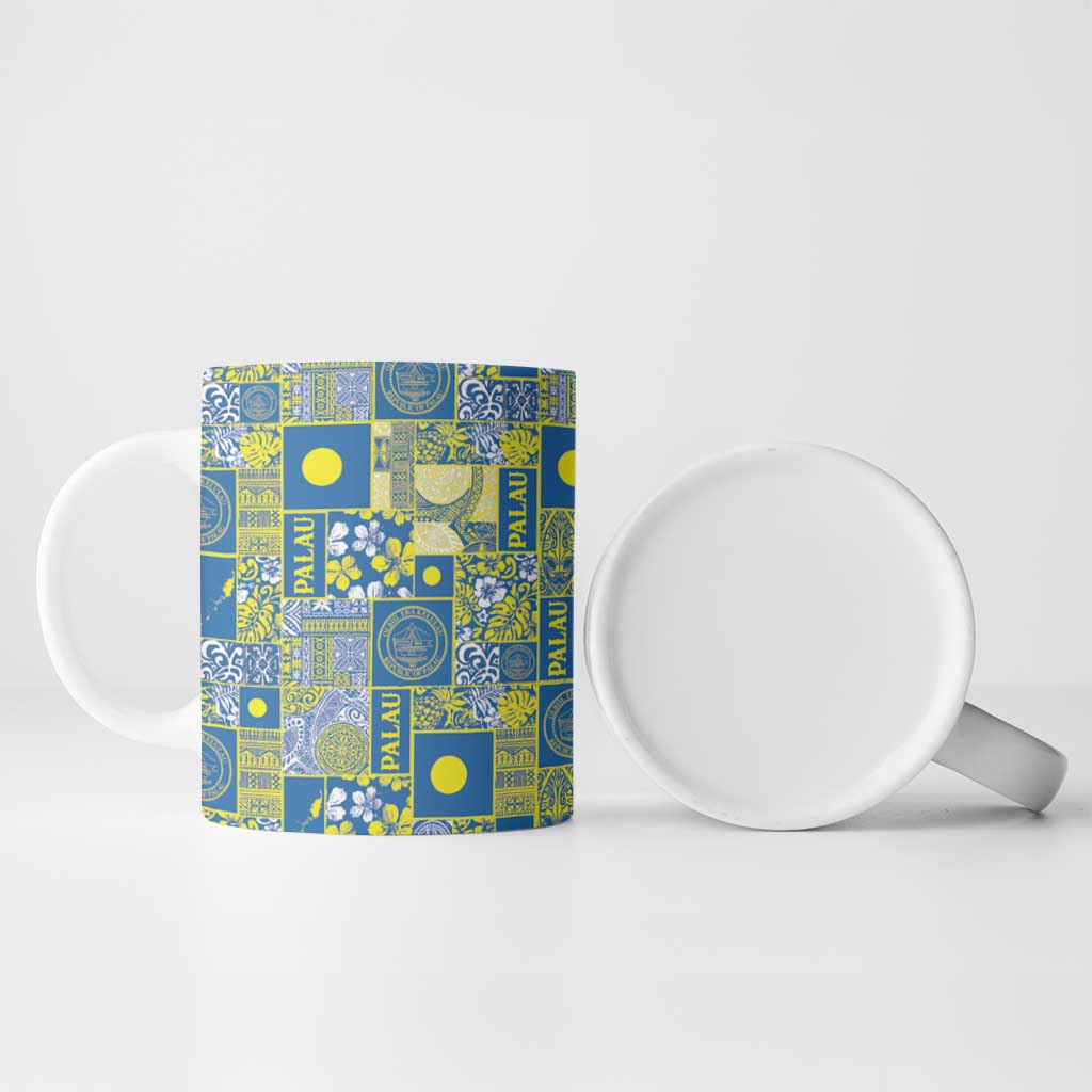 Palau Ungil Kurismas Ceramic Mug Pacific Patchwork Xmas Vibes - Polynesian Pride