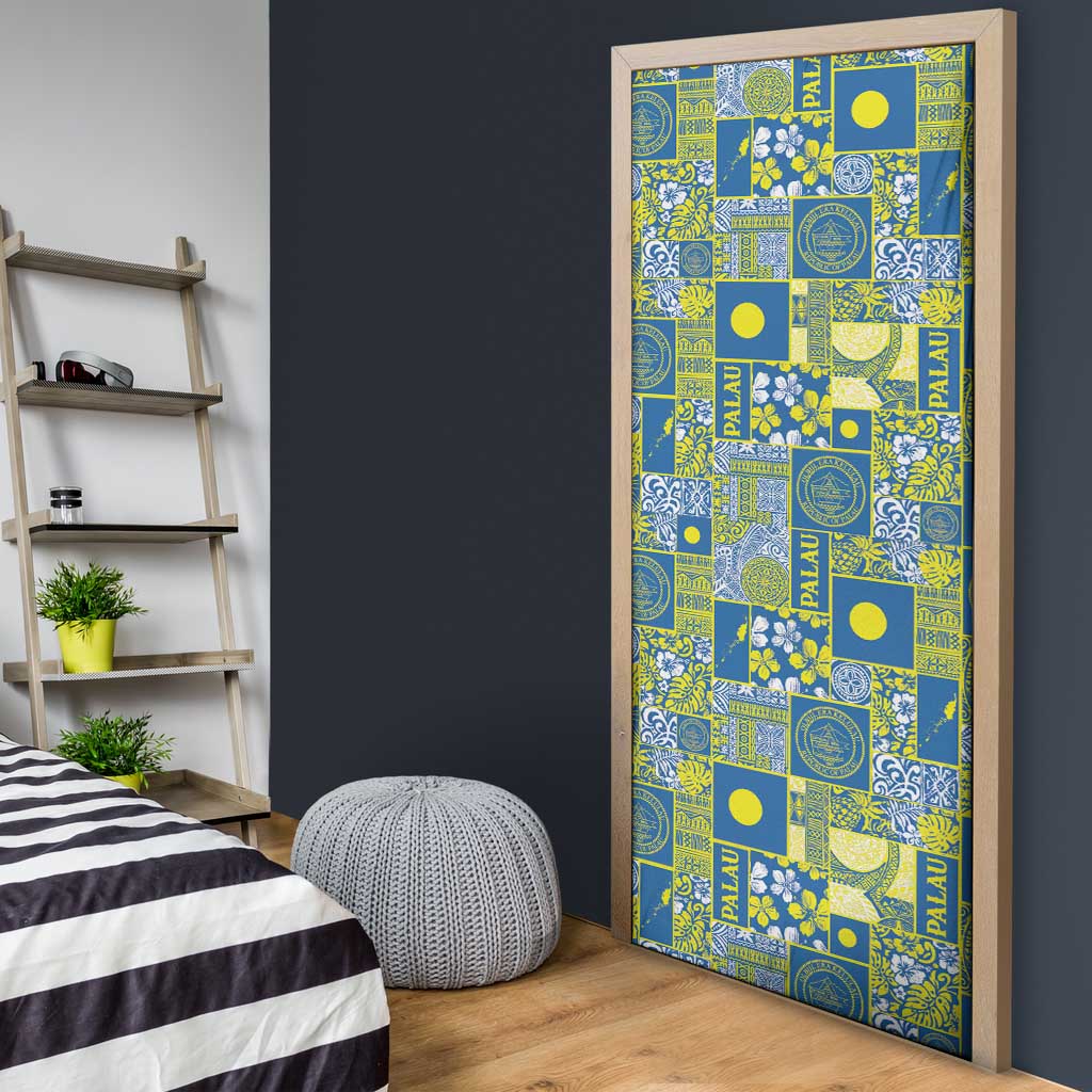 Palau Ungil Kurismas Door Cover Pacific Patchwork Xmas Vibes - Polynesian Pride