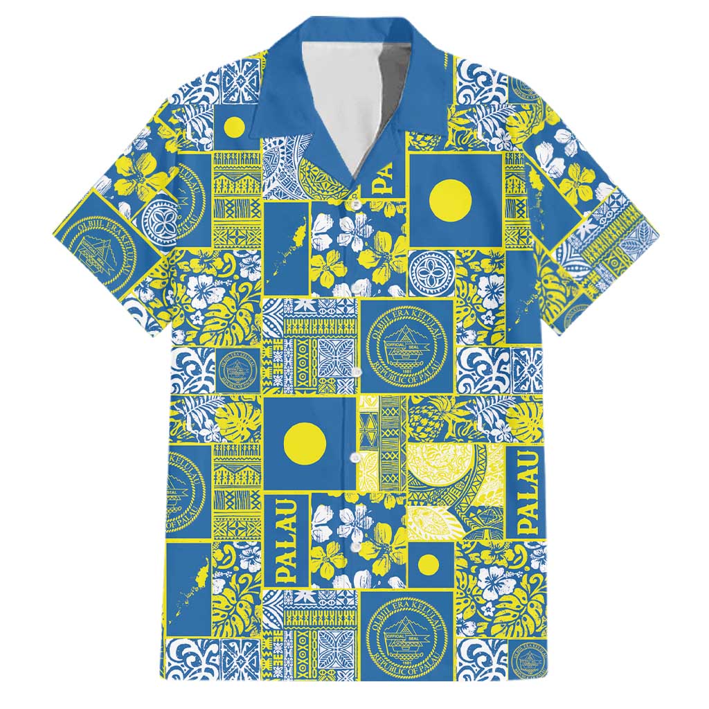 Palau Ungil Kurismas Family Matching Mermaid Dress and Hawaiian Shirt Pacific Patchwork Xmas Vibes LT9 Dad's Shirt - Short Sleeve Green - Polynesian Pride