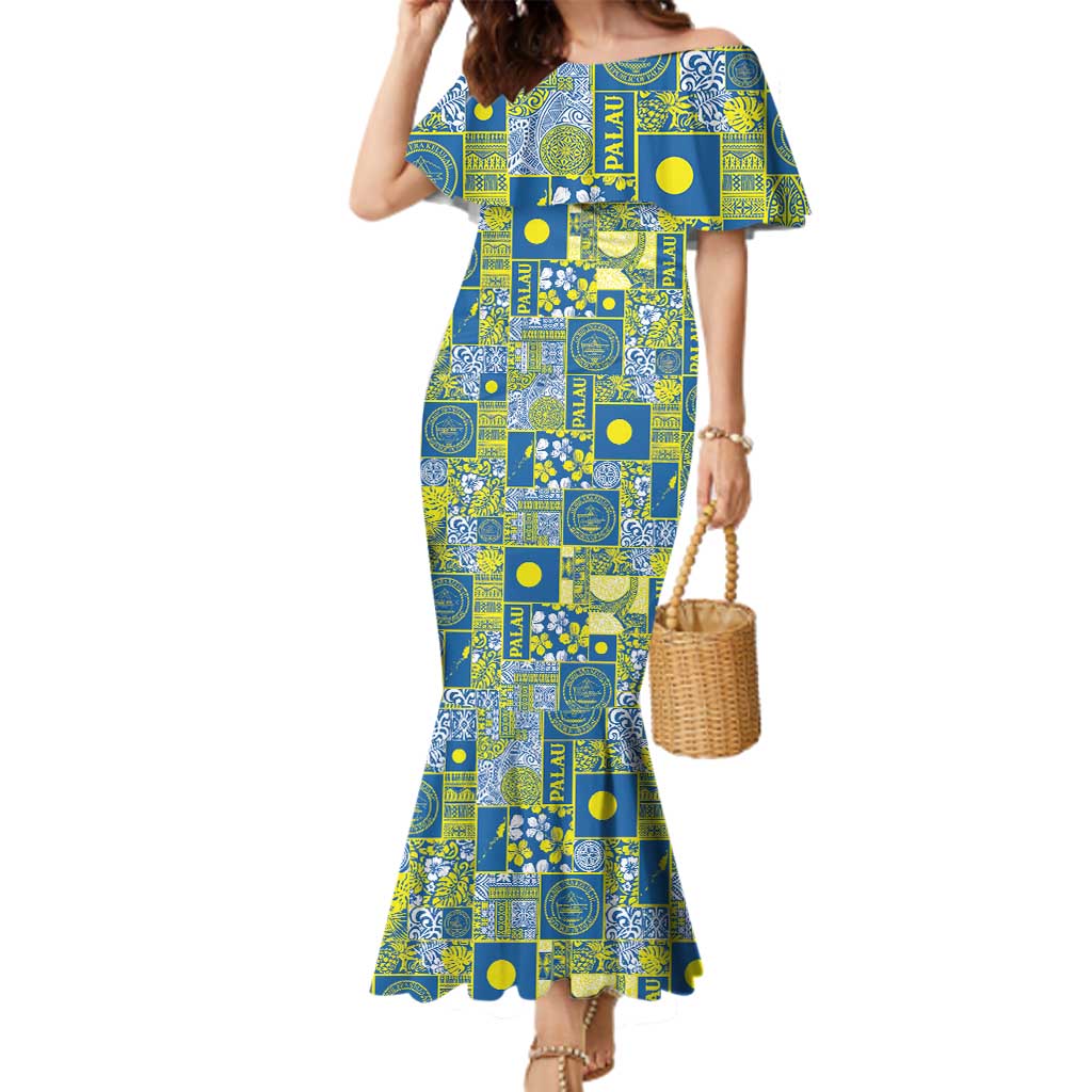 Palau Ungil Kurismas Family Matching Mermaid Dress and Hawaiian Shirt Pacific Patchwork Xmas Vibes LT9 Mom's Dress Green - Polynesian Pride