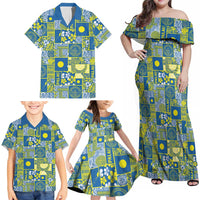 Palau Ungil Kurismas Family Matching Off Shoulder Maxi Dress and Hawaiian Shirt Pacific Patchwork Xmas Vibes LT9 - Polynesian Pride