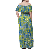 Palau Ungil Kurismas Family Matching Off Shoulder Maxi Dress and Hawaiian Shirt Pacific Patchwork Xmas Vibes LT9 - Polynesian Pride