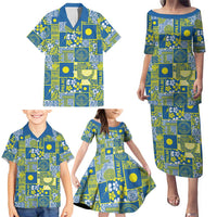 Palau Ungil Kurismas Family Matching Puletasi and Hawaiian Shirt Pacific Patchwork Xmas Vibes - Polynesian Pride