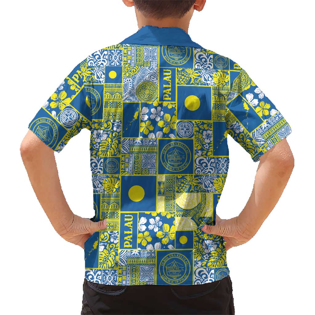 Palau Ungil Kurismas Family Matching Short Sleeve Bodycon Dress and Hawaiian Shirt Pacific Patchwork Xmas Vibes LT9 - Polynesian Pride