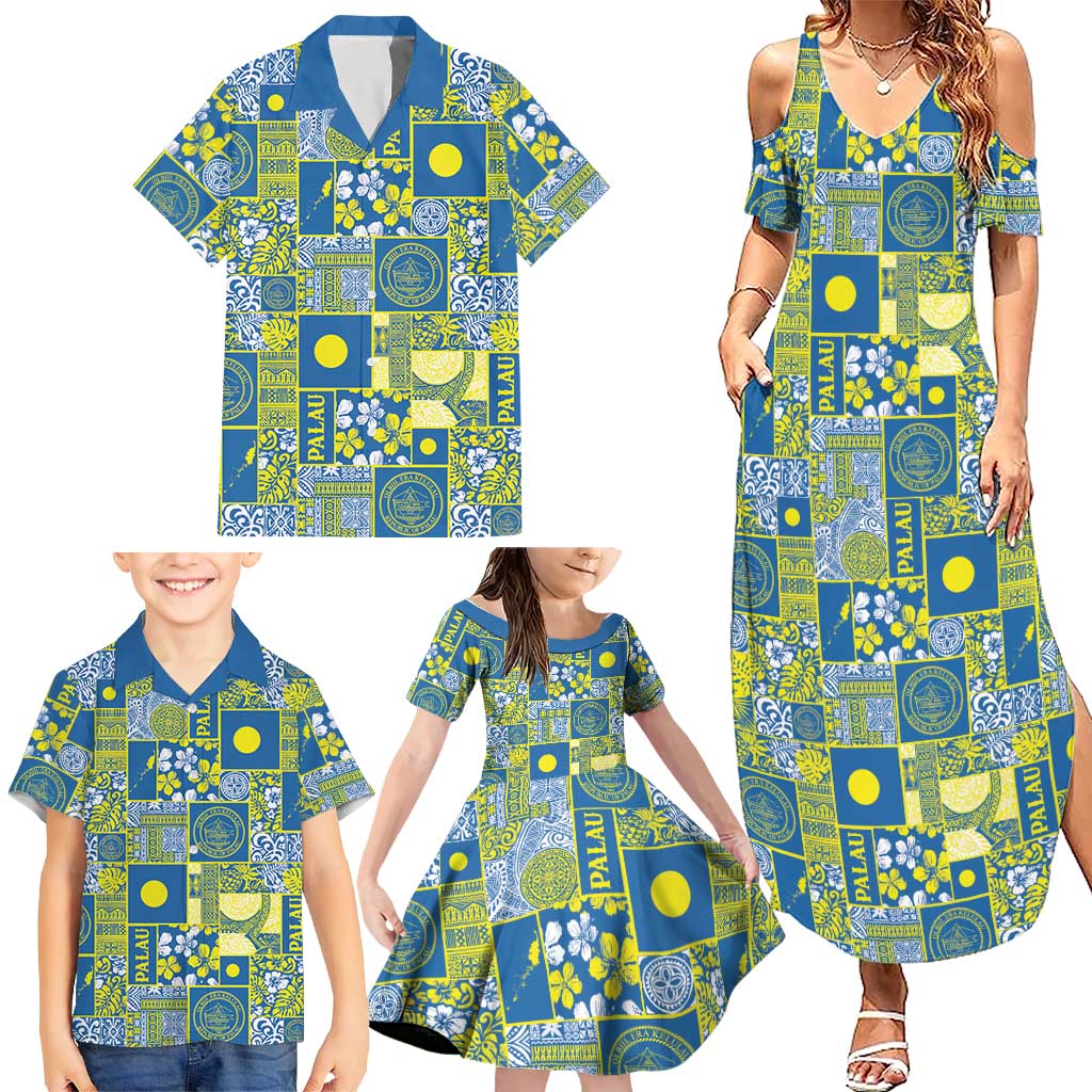 Palau Ungil Kurismas Family Matching Summer Maxi Dress and Hawaiian Shirt Pacific Patchwork Xmas Vibes LT9 - Polynesian Pride