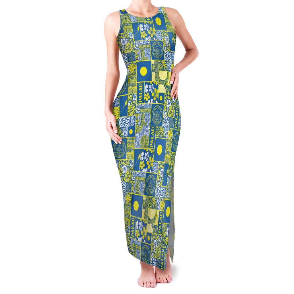 Palau Ungil Kurismas Family Matching Tank Maxi Dress and Hawaiian Shirt Pacific Patchwork Xmas Vibes LT9 Mom's Dress Green - Polynesian Pride