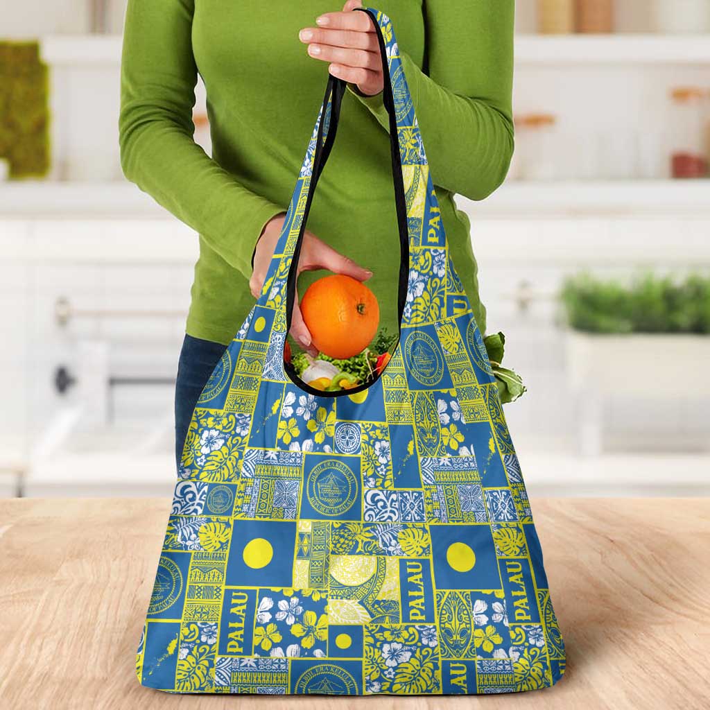 Palau Ungil Kurismas Grocery Bag Pacific Patchwork Xmas Vibes - Polynesian Pride
