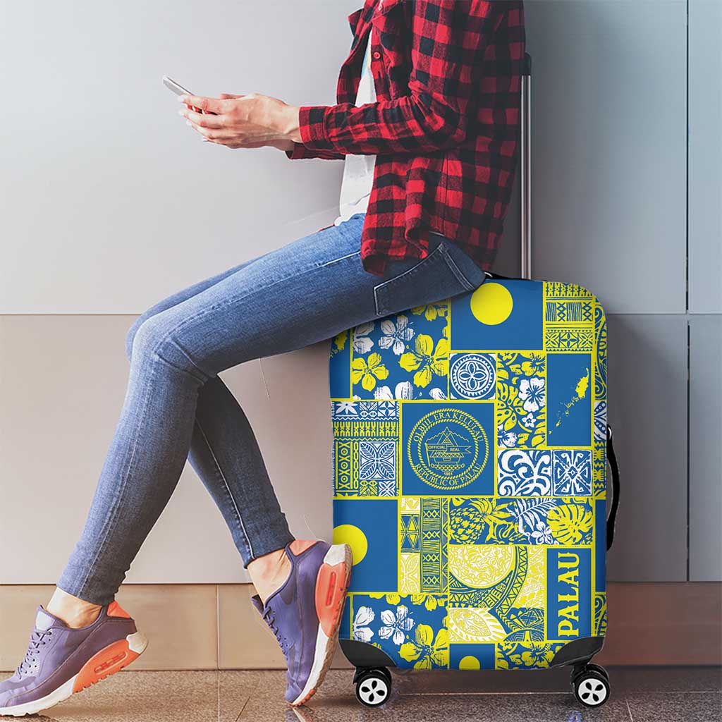 Palau Ungil Kurismas Luggage Cover Pacific Patchwork Xmas Vibes - Polynesian Pride