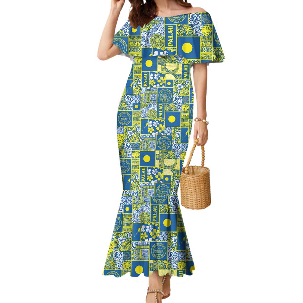 Palau Ungil Kurismas Mermaid Dress Pacific Patchwork Xmas Vibes - Polynesian Pride