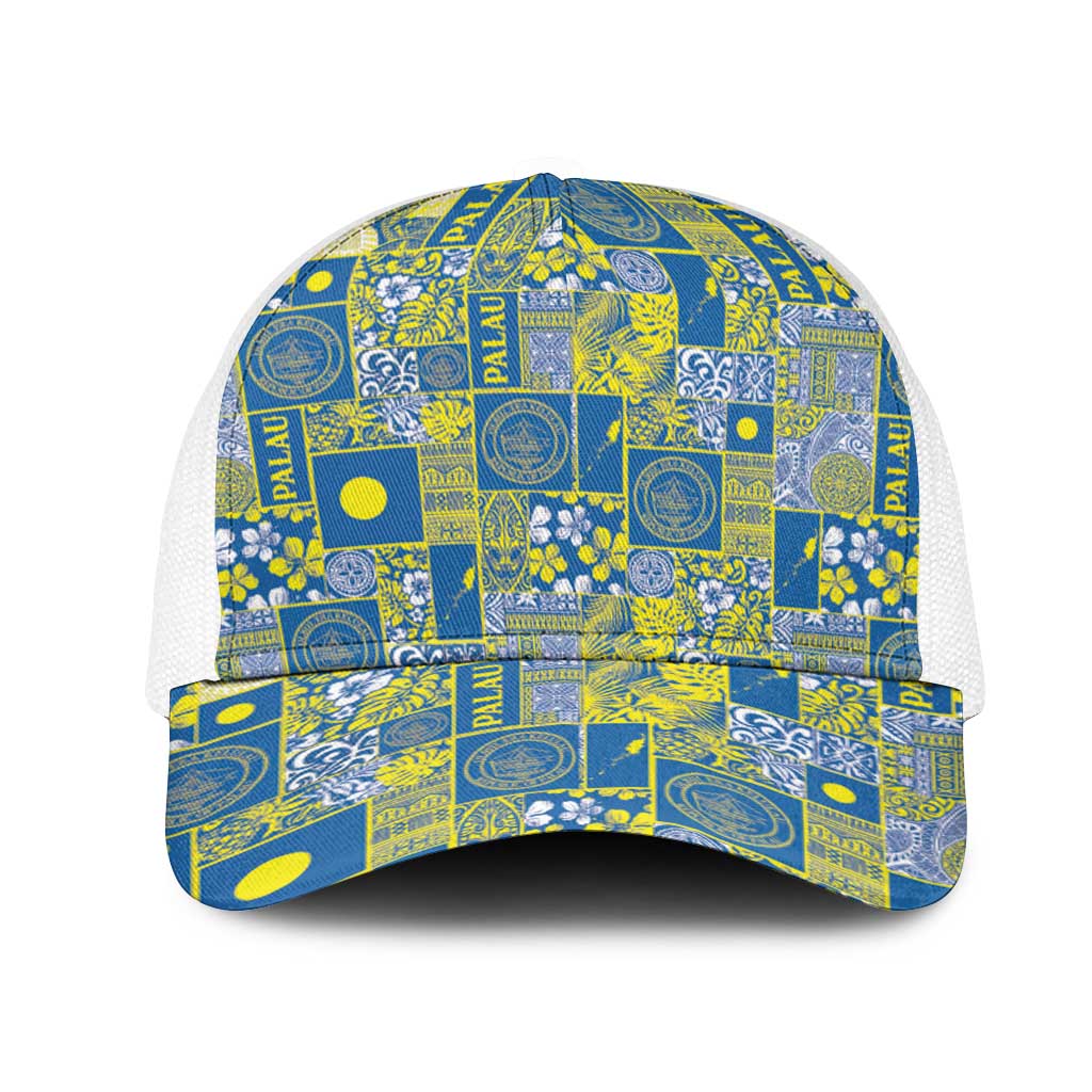 Palau Ungil Kurismas Mesh Trucker Cap Pacific Patchwork Xmas Vibes - Polynesian Pride