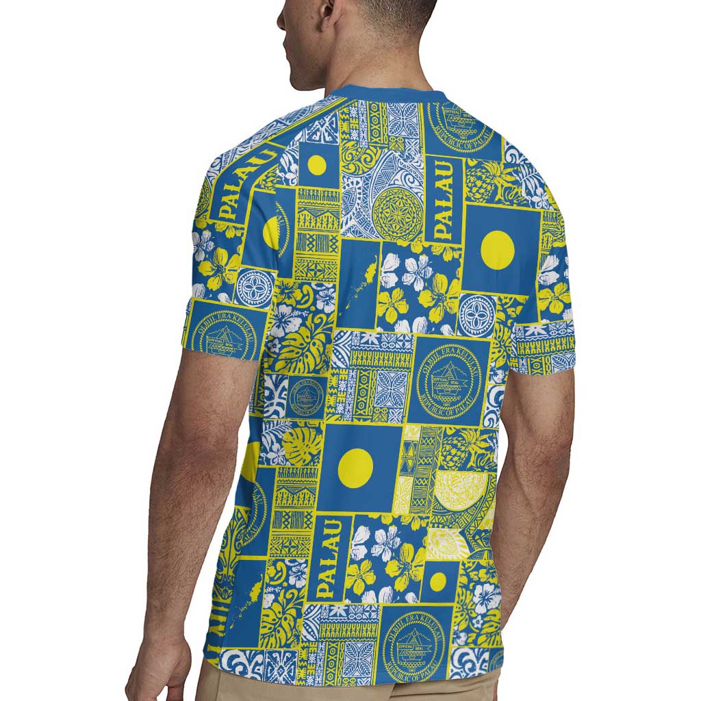 Palau Ungil Kurismas Rugby Jersey Pacific Patchwork Xmas Vibes - Polynesian Pride