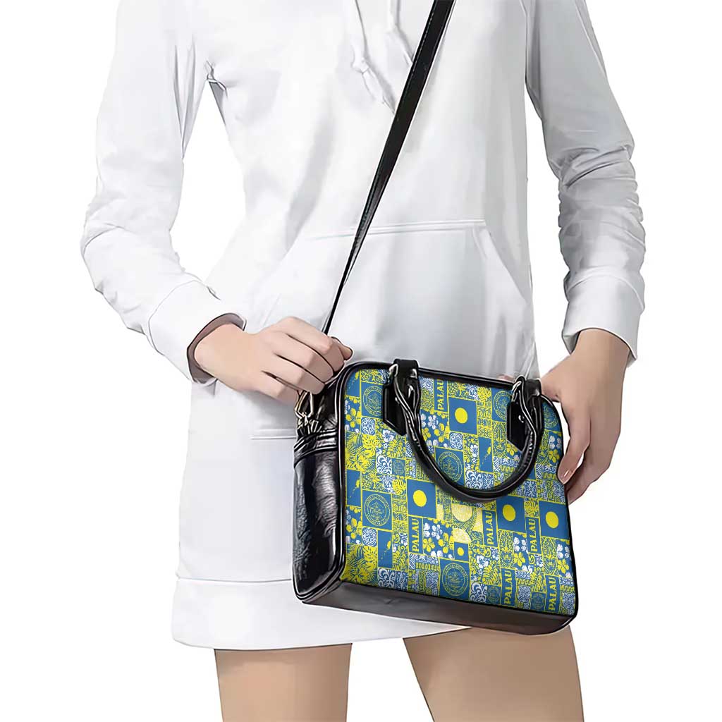 Palau Ungil Kurismas Shoulder Handbag Pacific Patchwork Xmas Vibes - Polynesian Pride