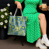 Palau Ungil Kurismas Tote Bag Pacific Patchwork Xmas Vibes - Polynesian Pride