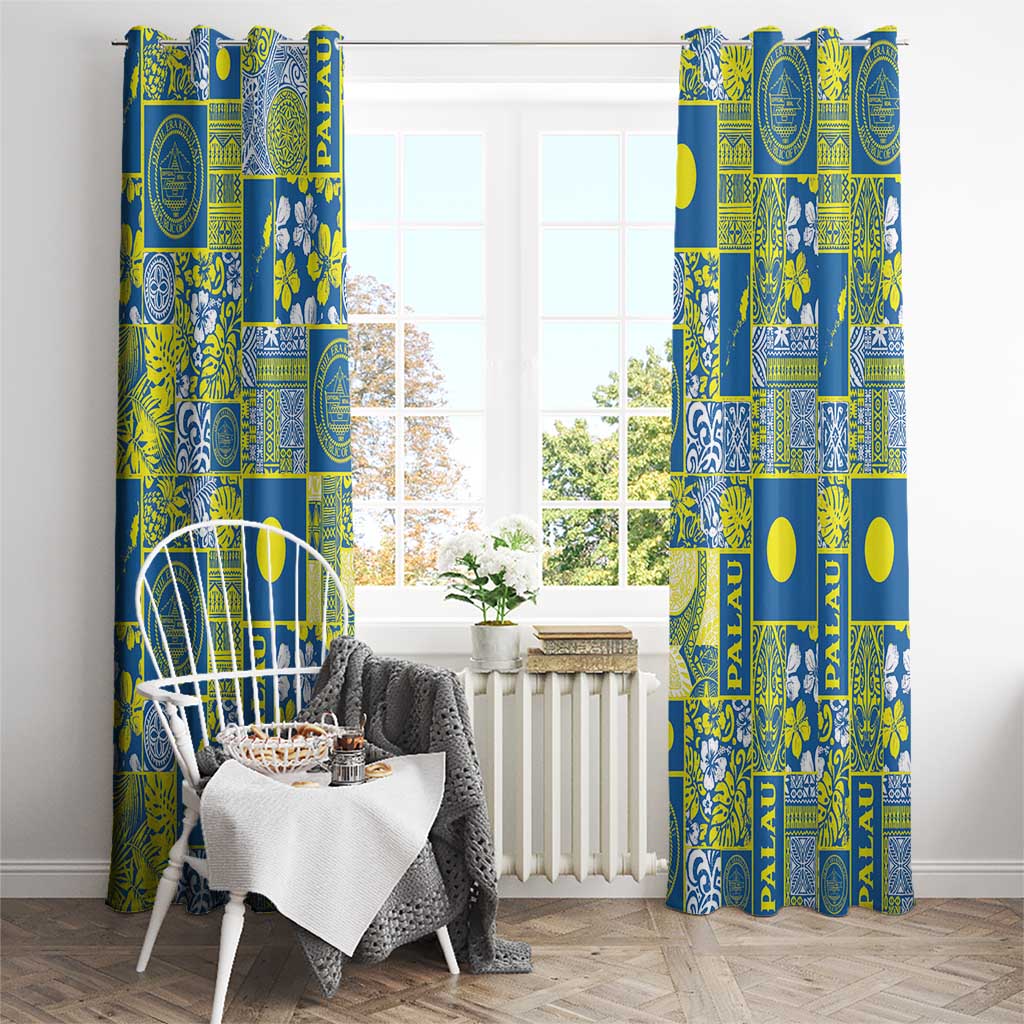 Palau Ungil Kurismas Window Curtain Pacific Patchwork Xmas Vibes - Polynesian Pride