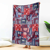 Red Samoa Manuia Le Kerisimasi Blanket Pacific Patchwork Xmas Vibes - Polynesian Pride