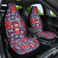 Red Samoa Manuia Le Kerisimasi Car Seat Cover Pacific Patchwork Xmas Vibes LT9 One Size Red - Polynesian Pride