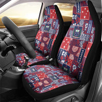 Red Samoa Manuia Le Kerisimasi Car Seat Cover Pacific Patchwork Xmas Vibes LT9 - Polynesian Pride