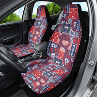 Red Samoa Manuia Le Kerisimasi Car Seat Cover Pacific Patchwork Xmas Vibes LT9 - Polynesian Pride