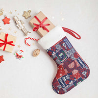 Red Samoa Manuia Le Kerisimasi Christmas Stocking Pacific Patchwork Xmas Vibes - Polynesian Pride