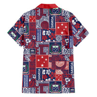 Red Samoa Manuia Le Kerisimasi Family Matching Off Shoulder Maxi Dress and Hawaiian Shirt Pacific Patchwork Xmas Vibes LT9 - Polynesian Pride