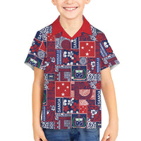Red Samoa Manuia Le Kerisimasi Hawaiian Shirt Pacific Patchwork Xmas Vibes - Polynesian Pride