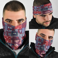 Red Samoa Manuia Le Kerisimasi Neck Gaiter Pacific Patchwork Xmas Vibes - Polynesian Pride