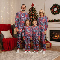 Red Samoa Manuia Le Kerisimasi Christmas Pajama Set Pacific Patchwork Xmas Vibes - Polynesian Pride