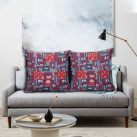 Red Samoa Manuia Le Kerisimasi Pillow Cover Pacific Patchwork Xmas Vibes - Polynesian Pride