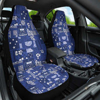 Blue Samoa Manuia Le Kerisimasi Car Seat Cover Pacific Patchwork Xmas Vibes LT9 One Size Blue - Polynesian Pride