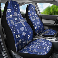 Blue Samoa Manuia Le Kerisimasi Car Seat Cover Pacific Patchwork Xmas Vibes LT9 - Polynesian Pride